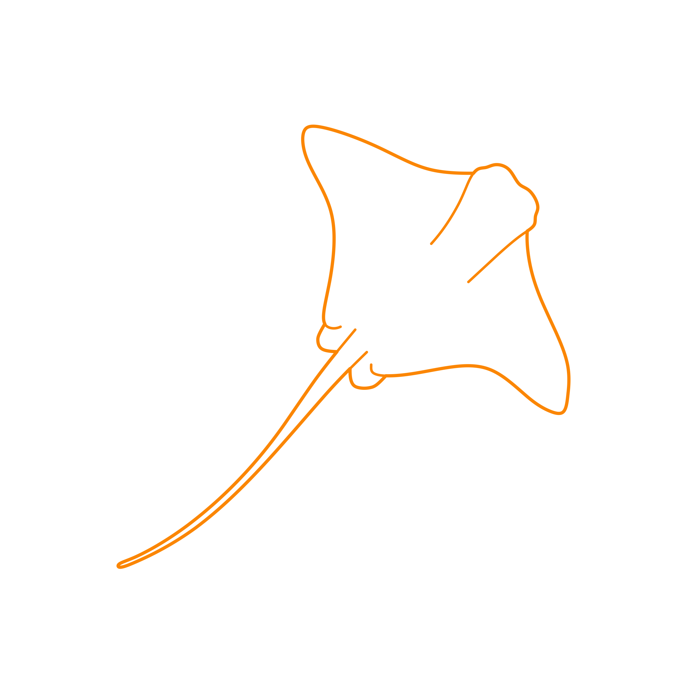 Animals Rays Cownose Ray Editable Svg Line Art Free Vectors